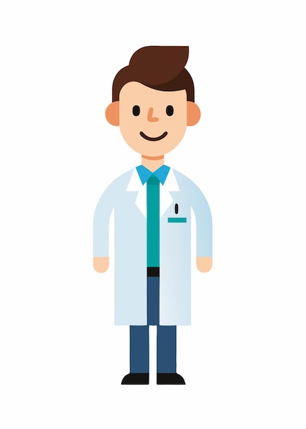 Vector de médico en fondo blanco