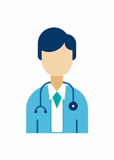 Vector de médico en fondo blanco