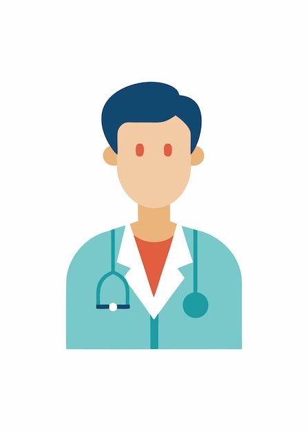 Vector de médico en fondo blanco