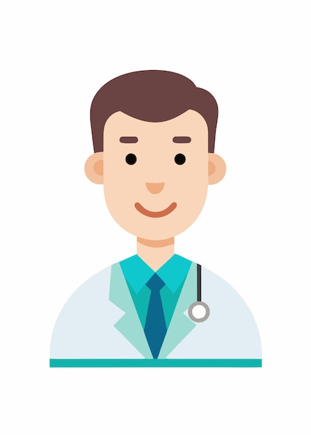 Vector de médico en fondo blanco