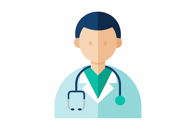 Vector de médico en fondo blanco