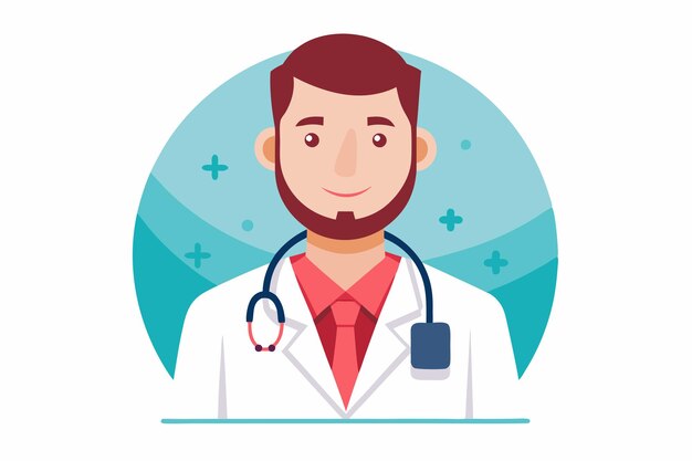 Vector de médico en fondo blanco