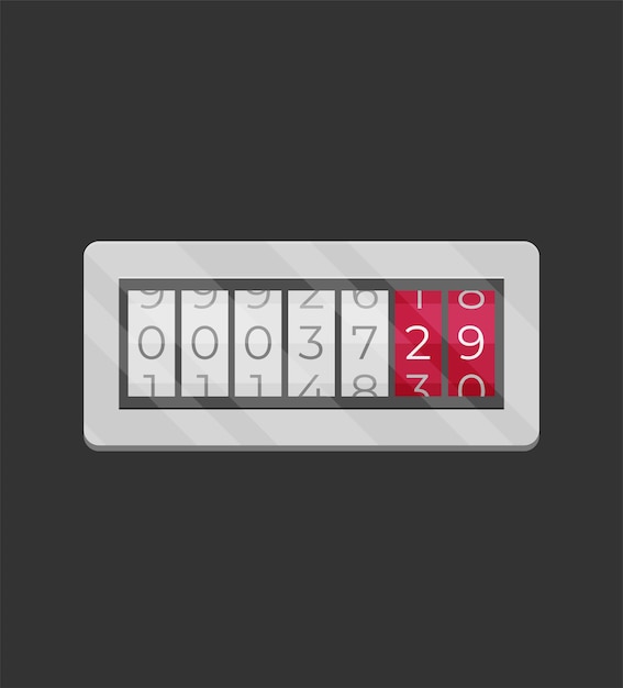 Vector de medidor eléctrico plano aislado sobre fondo de color