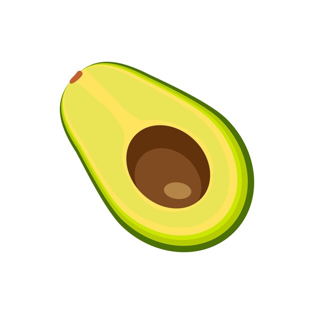 vector medio vegetal de aguacate fresco sobre un fondo blanco