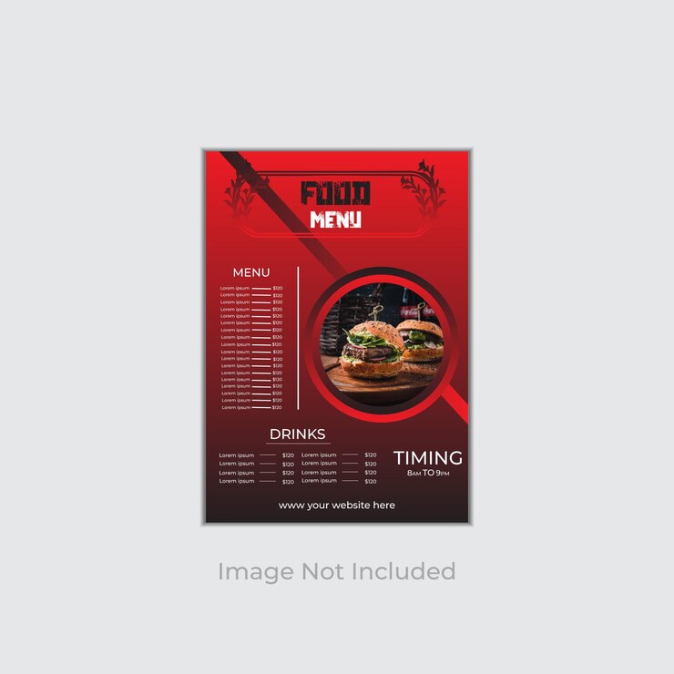 Vector mejor diseño de plantilla de menú de comida para restaurante