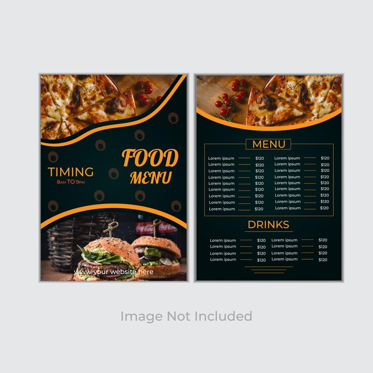 Vector mejor diseño de plantilla de menú de comida para restaurante