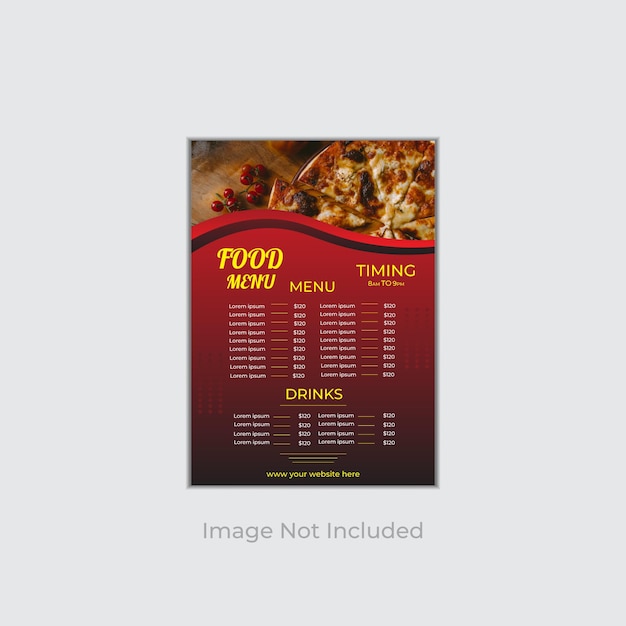 Vector mejor diseño de plantilla de menú de comida para restaurante