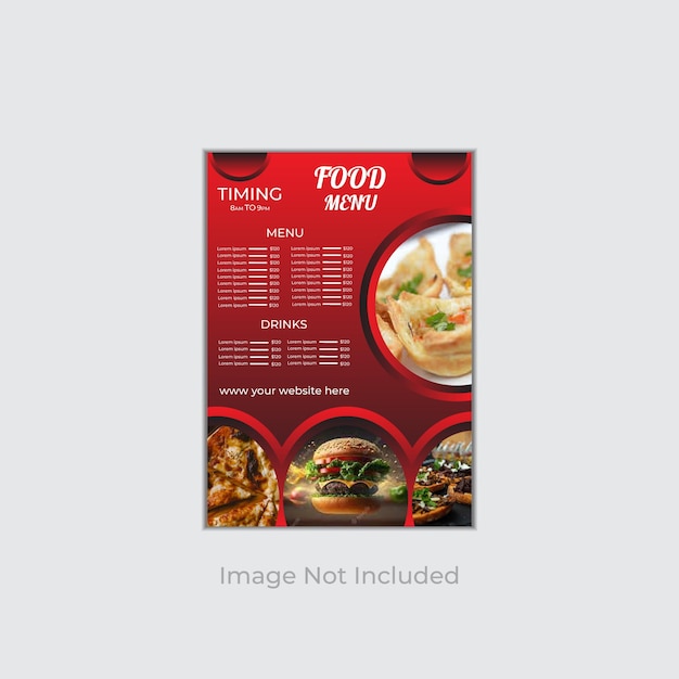 Vector mejor diseño de plantilla de menú de comida para restaurante