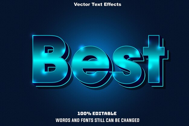 Vector vector mejor estilo de efecto de texto 3d editable