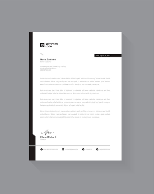 vector membrete de empresa moderna