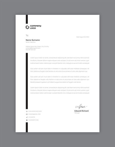 vector membrete de empresa moderna