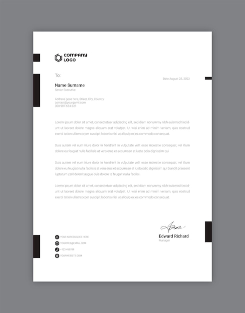vector membrete de empresa moderna