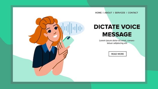 Vector de mensaje de voz de dictado artificial