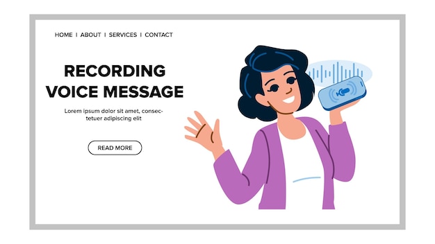 Vector de mensaje de voz de grabación de teléfono inteligente