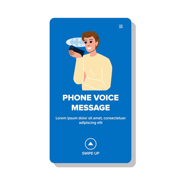Vector de mensaje de voz de teléfono inteligente