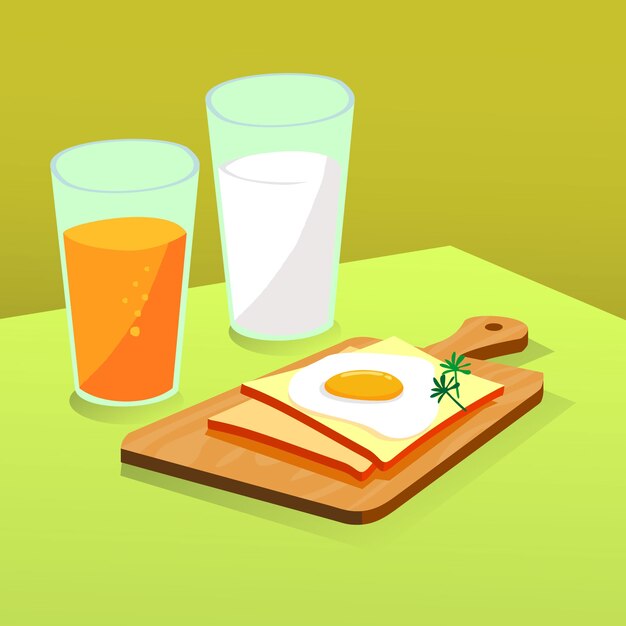Vector de menú de desayuno saludable
