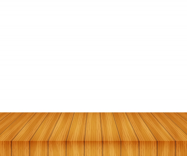 Vector de mesa de madera en blanco