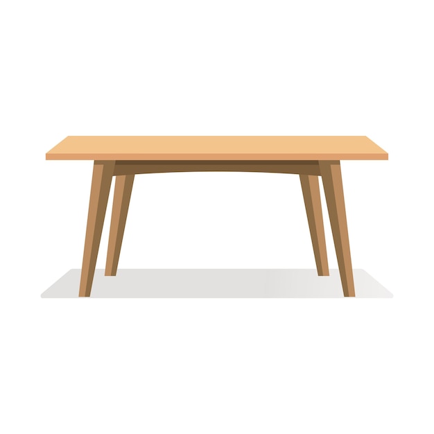 Vector una mesa marrón sobre fondo blanco