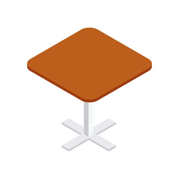 Vector una mesa redonda de madera sobre blanco