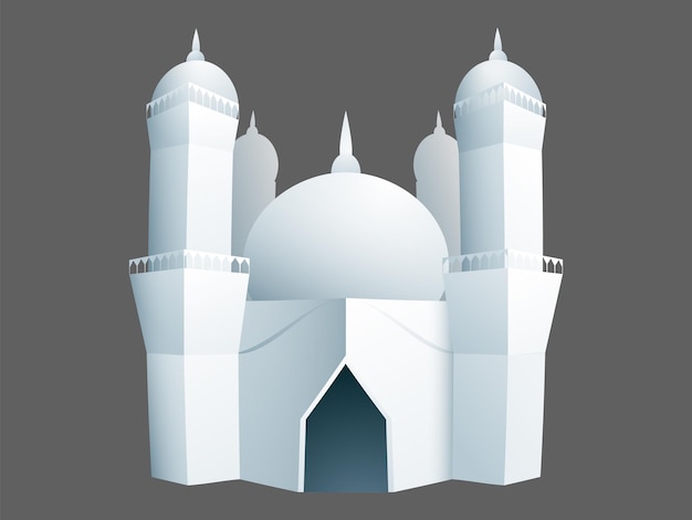 vector de la mezquita en fondo gris