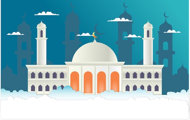 vector de mezquita para fondo islámico