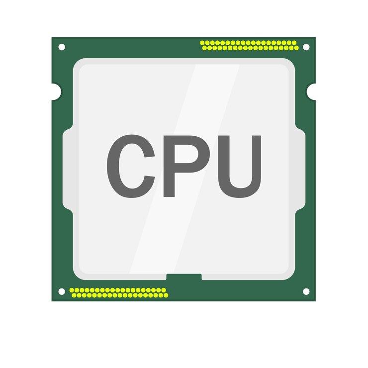 Vector vector de microchip inteligente de cpu en diseño plano