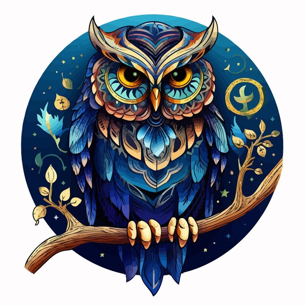 Vector el vector midnight_ornament_owl