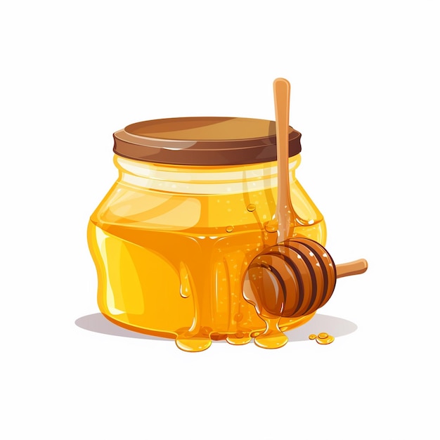 vector de miel comida abeja sano orgánico dulce natural naturaleza amarillo panal líquido illus