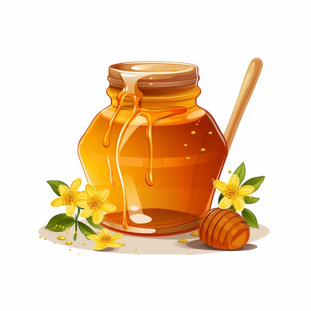 vector de miel comida abeja sano orgánico dulce natural naturaleza amarillo panal líquido illus