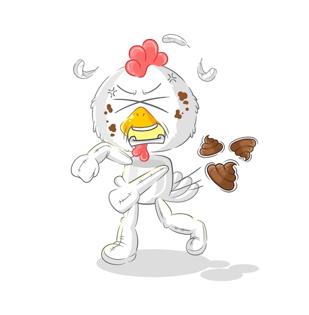 vector de mierda de lanzamiento de pollo