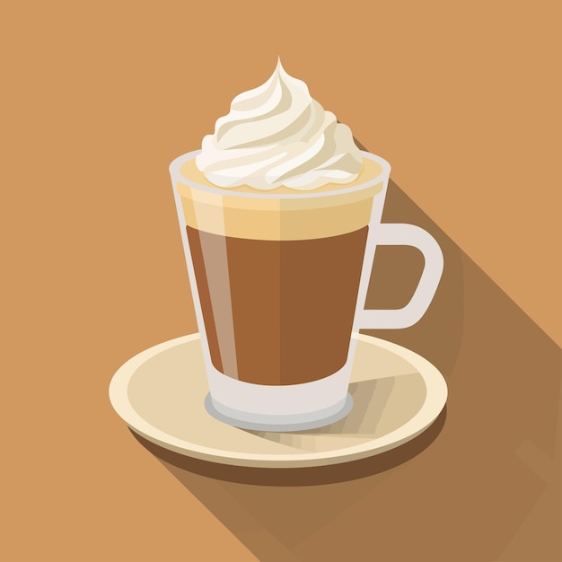 El vector milk_cream_coffee_flat_icon_with_long_shadow
