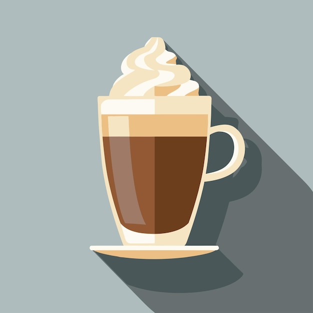 Vector el vector milk_cream_coffee_flat_icon_with_long_shadow