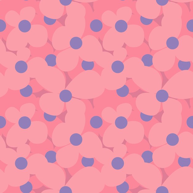 Vector millefleurs patrón sin costuras Patrón floral rosa de moda estilo ditsy