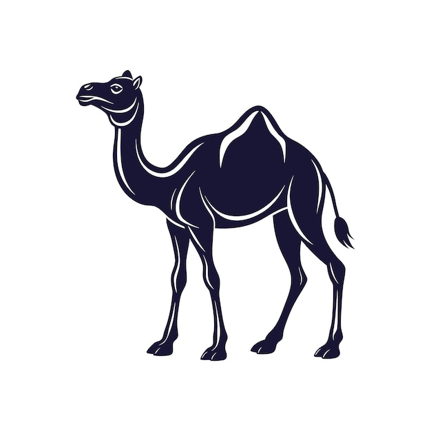 Vector minimalista de camello silueta Ilustración de clipart sobre un fondo blanco