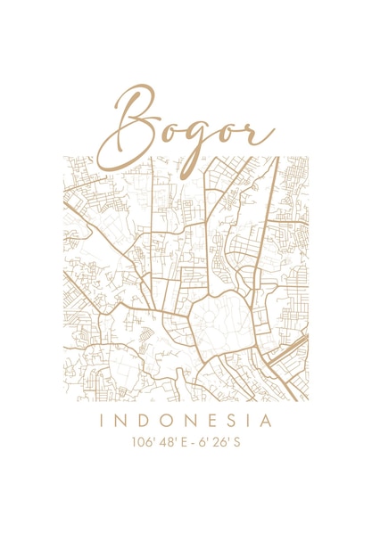 Vector minimalista de diseño de carteles de la ciudad de Bogor