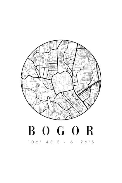 Vector vector minimalista de diseño de carteles de la ciudad de bogor