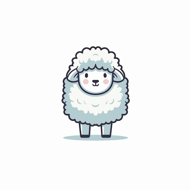 vector minimalista Imagen de dibujos animados divertidos de ovejas 02