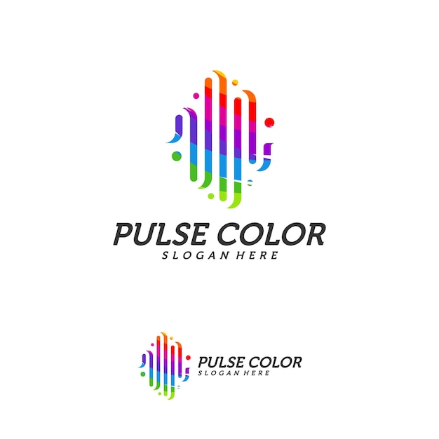 Vector minimalista del logotipo de pulso colorido, plantilla de icono de pulso colorido, diseño creativo