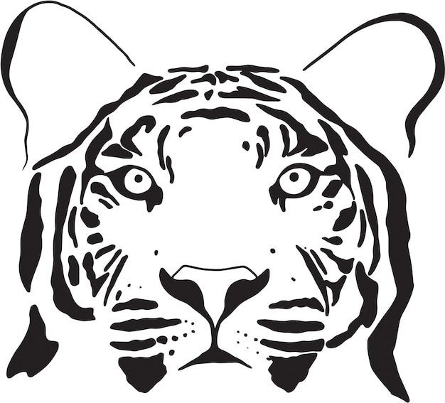 Vector minimalista de tigre soñando