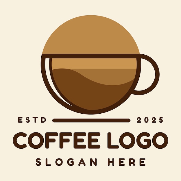 Vector mínimo del logotipo del café