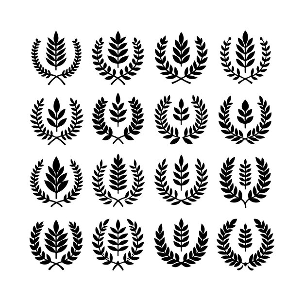 Vector mínimo del signo de laurel y del icono del logotipo