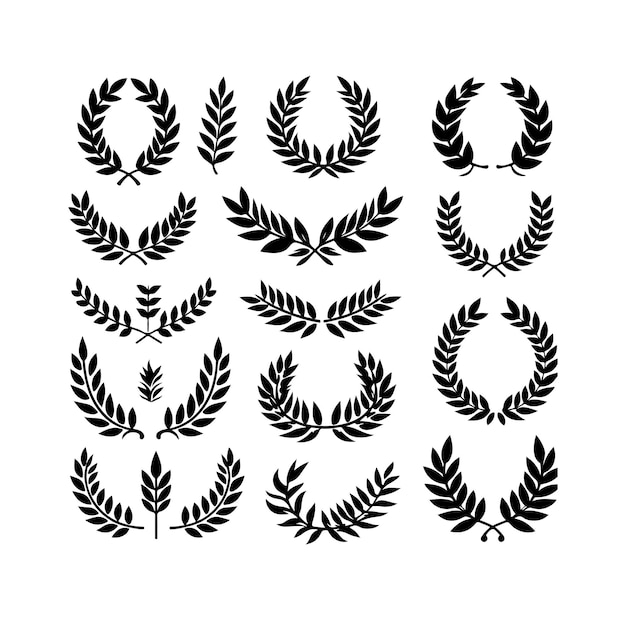Vector mínimo del signo de laurel y del icono del logotipo