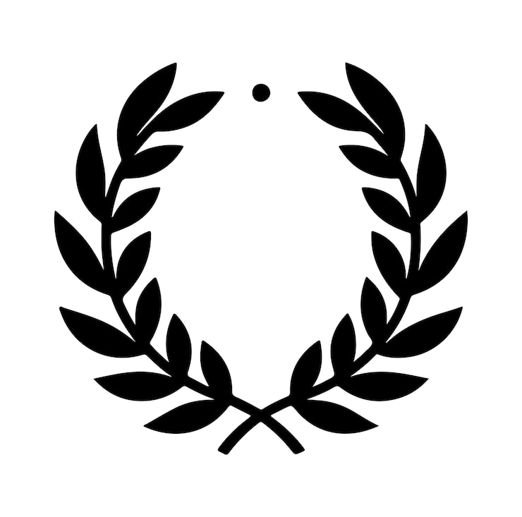 Vector vector mínimo del signo de laurel y del icono del logotipo