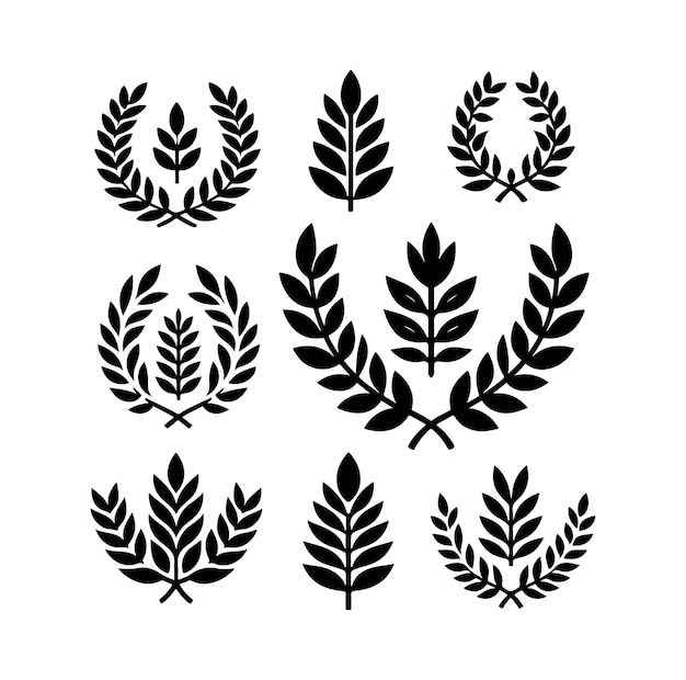 Vector mínimo del signo de laurel y del icono del logotipo