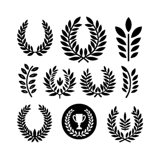 Vector mínimo del signo de laurel y del icono del logotipo