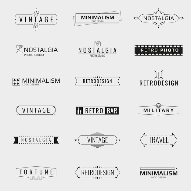 Vector mínimo vintage plantillas de logotipo