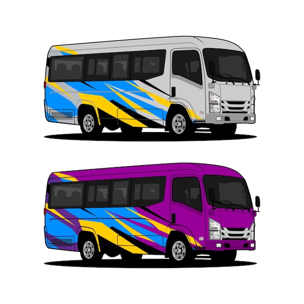 vector minivan minibus furgoneta para la ilustración de viajes aislado
