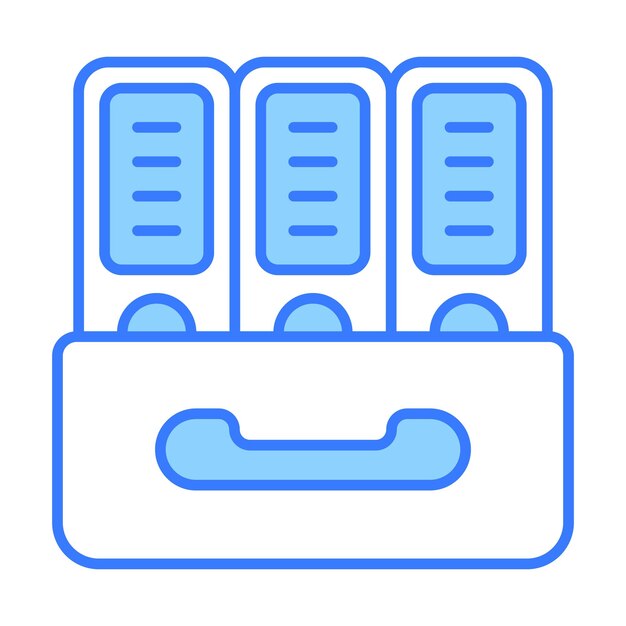 Vector de moda del gabinete de archivos en soporte de archivos de oficina de estilo plano editable