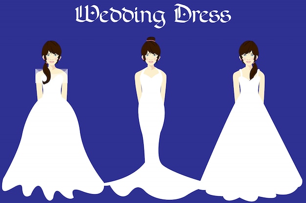 Vector vector de moda nupcial vestido de novia