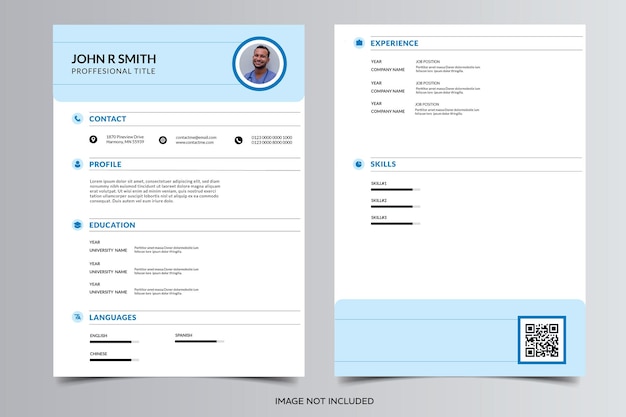 VECTOR modelo de currículum vitae o perfil de currículo minimalista moderno y profesional